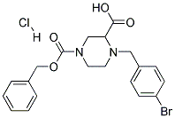 4-(4-BROMO-BENZYL)-PIPERAZINE-1,3-DICARBOXYLIC ACID 1-BENZYL ESTER HYDROCHLORIDE Struktur