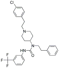 N-(1-[2-(4-CHLOROPHENYL)ETHYL]PIPERIDIN-4-YL)-N-(2-PHENYLETHYL)-N'-[3-(TRIFLUOROMETHYL)PHENYL]UREA Struktur