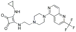 3-(CYCLOPROPYLAMINO)-4-[(2-(4-[2-(TRIFLUOROMETHYL)-1,6-NAPHTHYRIDIN-5-YL]PIPERAZIN-1-YL)ETHYL)AMINO]CYCLOBUT-3-ENE-1,2-DIONE Struktur