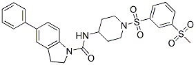 N-(1-([3-(METHYLSULFONYL)PHENYL]SULFONYL)PIPERIDIN-4-YL)-5-PHENYLINDOLINE-1-CARBOXAMIDE Struktur