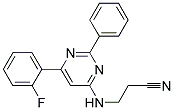 3-([6-(2-FLUOROPHENYL)-2-PHENYLPYRIMIDIN-4-YL]AMINO)PROPANENITRILE Struktur