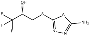 (2S)-3-[(5-AMINO-1,3,4-THIADIAZOL-2-YL)SULFANYL]-1,1,1-TRIFLUORO-2-PROPANOL Struktur