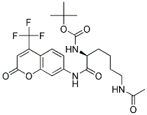 (S)-[5-ACETYLAMINO-1-(2-OXO-4-TRIFLUOROMETHYL-2H-CHROMEN-7-YLCARBAMOYL)PENTYL]CARBAMIC ACID TERT-BUTYL ESTER Struktur