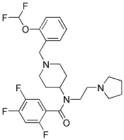 N-(1-[2-(DIFLUOROMETHOXY)BENZYL]PIPERIDIN-4-YL)-2,4,5-TRIFLUORO-N-(2-PYRROLIDIN-1-YLETHYL)BENZAMIDE Struktur