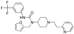 N-(2-FURYLMETHYL)-N-[1-(2-PYRIDIN-2-YLETHYL)PIPERIDIN-4-YL]-N'-[3-(TRIFLUOROMETHYL)PHENYL]UREA Struktur