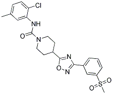 N-(2-CHLORO-5-METHYLPHENYL)-4-(3-[3-(METHYLSULFONYL)PHENYL]-1,2,4-OXADIAZOL-5-YL)PIPERIDINE-1-CARBOXAMIDE Struktur