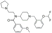 N-(1-[2-(DIFLUOROMETHOXY)BENZYL]PIPERIDIN-4-YL)-3-METHOXY-N-(2-PYRROLIDIN-1-YLETHYL)BENZAMIDE Struktur