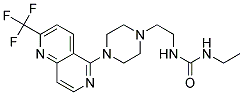 N-ETHYL-N'-(2-(4-[2-(TRIFLUOROMETHYL)-1,6-NAPHTHYRIDIN-5-YL]PIPERAZIN-1-YL)ETHYL)UREA Struktur