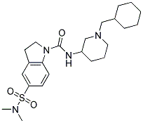 N-[1-(CYCLOHEXYLMETHYL)PIPERIDIN-3-YL]-5-[(DIMETHYLAMINO)SULFONYL]INDOLINE-1-CARBOXAMIDE Struktur