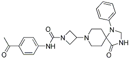 N-(4-ACETYLPHENYL)-3-(4-OXO-1-PHENYL-1,3,8-TRIAZASPIRO[4.5]DEC-8-YL)AZETIDINE-1-CARBOXAMIDE Struktur