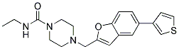 N-ETHYL-4-([5-(3-THIENYL)-1-BENZOFURAN-2-YL]METHYL)PIPERAZINE-1-CARBOXAMIDE Struktur