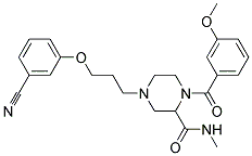 4-[3-(3-CYANOPHENOXY)PROPYL]-1-(3-METHOXYBENZOYL)-N-METHYLPIPERAZINE-2-CARBOXAMIDE Struktur