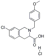 7-CHLORO-2-(4-METHOXY-BENZYL)-1,2,3,4-TETRAHYDRO-ISOQUINOLINE-3-CARBOXYLIC ACID HYDROCHLORIDE Struktur