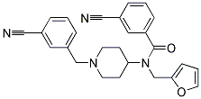 3-CYANO-N-[1-(3-CYANOBENZYL)PIPERIDIN-4-YL]-N-(2-FURYLMETHYL)BENZAMIDE Struktur