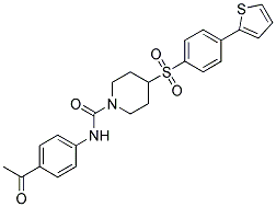 N-(4-ACETYLPHENYL)-4-([4-(2-THIENYL)PHENYL]SULFONYL)PIPERIDINE-1-CARBOXAMIDE Struktur