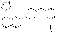 3-((4-[8-(3-THIENYL)QUINOLIN-2-YL]PIPERAZIN-1-YL)METHYL)BENZONITRILE Struktur