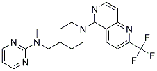 N-METHYL-N-((1-[2-(TRIFLUOROMETHYL)-1,6-NAPHTHYRIDIN-5-YL]PIPERIDIN-4-YL)METHYL)PYRIMIDIN-2-AMINE Struktur