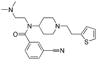 3-CYANO-N-[2-(DIMETHYLAMINO)ETHYL]-N-(1-[2-(2-THIENYL)ETHYL]PIPERIDIN-4-YL)BENZAMIDE Struktur