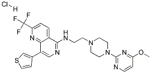 N-(2-[4-(4-METHOXYPYRIMIDIN-2-YL)PIPERAZIN-1-YL]ETHYL)-8-(3-THIENYL)-2-(TRIFLUOROMETHYL)-1,6-NAPHTHYRIDIN-5-AMINE HYDROCHLORIDE Struktur