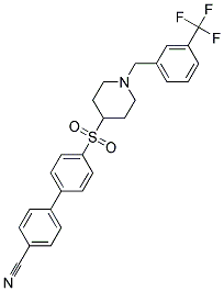 4'-((1-[3-(TRIFLUOROMETHYL)BENZYL]PIPERIDIN-4-YL)SULFONYL)BIPHENYL-4-CARBONITRILE Struktur