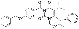 6-BENZYL-3-(4-BENZYLOXY-BENZOYL)-1-ETHOXYMETHYL-5-ISOPROPYL-1H-PYRIMIDINE-2,4-DIONE Struktur