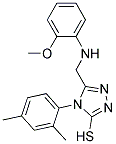 4-(2,4-DIMETHYLPHENYL)-5-(((2-METHOXYPHENYL)AMINO)METHYL)-4H-1,2,4-TRIAZOLE-3-THIOL Struktur