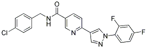 N-(4-CHLOROBENZYL)-6-[1-(2,4-DIFLUOROPHENYL)-1H-PYRAZOL-4-YL]NICOTINAMIDE Struktur