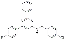 N-(4-CHLOROBENZYL)-6-(4-FLUOROPHENYL)-2-PHENYLPYRIMIDIN-4-AMINE Struktur