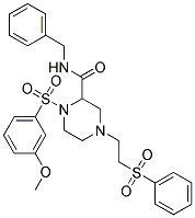 N-BENZYL-1-[(3-METHOXYPHENYL)SULFONYL]-4-[2-(PHENYLSULFONYL)ETHYL]PIPERAZINE-2-CARBOXAMIDE Struktur