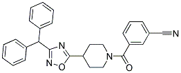 3-((4-[3-(DIPHENYLMETHYL)-1,2,4-OXADIAZOL-5-YL]PIPERIDIN-1-YL)CARBONYL)BENZONITRILE Struktur