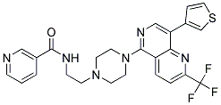 N-(2-(4-[8-(3-THIENYL)-2-(TRIFLUOROMETHYL)-1,6-NAPHTHYRIDIN-5-YL]PIPERAZIN-1-YL)ETHYL)NICOTINAMIDE Struktur