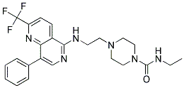 N-ETHYL-4-(2-([8-PHENYL-2-(TRIFLUOROMETHYL)-1,6-NAPHTHYRIDIN-5-YL]AMINO)ETHYL)PIPERAZINE-1-CARBOXAMIDE Struktur