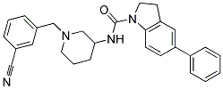 N-[1-(3-CYANOBENZYL)PIPERIDIN-3-YL]-5-PHENYLINDOLINE-1-CARBOXAMIDE Struktur