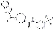 4-(THIENO[3,2-B]THIEN-2-YLCARBONYL)-N-[3-(TRIFLUOROMETHYL)PHENYL]-1,4-DIAZEPANE-1-CARBOXAMIDE Struktur