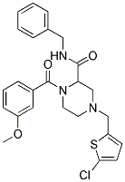 N-BENZYL-4-[(5-CHLORO-2-THIENYL)METHYL]-1-(3-METHOXYBENZOYL)PIPERAZINE-2-CARBOXAMIDE Struktur