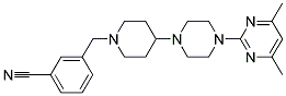 3-((4-[4-(4,6-DIMETHYLPYRIMIDIN-2-YL)PIPERAZIN-1-YL]PIPERIDIN-1-YL)METHYL)BENZONITRILE Struktur