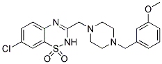 7-CHLORO-3-([4-(3-METHOXYBENZYL)PIPERAZIN-1-YL]METHYL)-2H-1,2,4-BENZOTHIADIAZINE 1,1-DIOXIDE Struktur