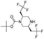 (2S,5S)-2,5-BIS-(2,2,2-TRIFLUORO-ETHYL)-PIPERAZINE-1-CARBOXYLIC ACID TERT-BUTYL ESTER Struktur