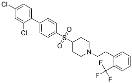 4-[(2',4'-DICHLOROBIPHENYL-4-YL)SULFONYL]-1-(2-[2-(TRIFLUOROMETHYL)PHENYL]ETHYL)PIPERIDINE Struktur