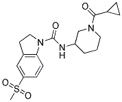 N-[1-(CYCLOPROPYLCARBONYL)PIPERIDIN-3-YL]-5-(METHYLSULFONYL)INDOLINE-1-CARBOXAMIDE Struktur