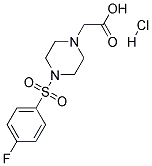 [4-(4-FLUORO-BENZENESULFONYL)-PIPERAZIN-1-YL]-ACETIC ACID HYDROCHLORIDE Struktur