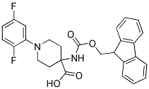 4-(((9H-FLUOREN-9-YL)METHOXY)CARBONYLAMINO)-1-(2,5-DIFLUOROPHENYL)PIPERIDINE-4-CARBOXYLIC ACID Struktur