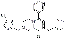 N-BENZYL-4-[(5-CHLORO-2-THIENYL)METHYL]-1-(PYRIDIN-3-YLCARBONYL)PIPERAZINE-2-CARBOXAMIDE Struktur