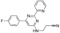 3-([6-(4-FLUOROPHENYL)-2-PYRIDIN-2-YLPYRIMIDIN-4-YL]AMINO)PROPANENITRILE Struktur