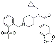 N-(CYCLOPROPYLMETHYL)-N-(1-[2-(METHYLSULFONYL)BENZYL]PIPERIDIN-4-YL)-1,3-BENZODIOXOLE-5-CARBOXAMIDE Struktur