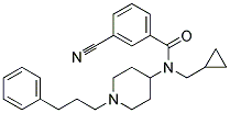 3-CYANO-N-(CYCLOPROPYLMETHYL)-N-[1-(3-PHENYLPROPYL)PIPERIDIN-4-YL]BENZAMIDE Struktur