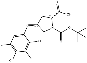 (2S,4S)-1-(TERT-BUTOXYCARBONYL)-4-(2,4-DICHLORO-3,5-DIMETHYLPHENOXY)-2-PYRROLIDINECARBOXYLIC ACID Struktur