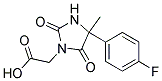 [4-(4-FLUOROPHENYL)-4-METHYL-2,5-DIOXOIMIDAZOLIDIN-1-YL]ACETIC ACID Struktur