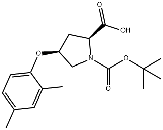 (2S,4S)-1-(TERT-BUTOXYCARBONYL)-4-(2,4-DIMETHYL-PHENOXY)-2-PYRROLIDINECARBOXYLIC ACID Struktur