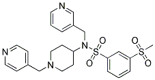 3-(METHYLSULFONYL)-N-(PYRIDIN-3-YLMETHYL)-N-[1-(PYRIDIN-4-YLMETHYL)PIPERIDIN-4-YL]BENZENESULFONAMIDE Struktur